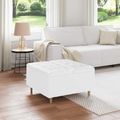 vidaXL Ottoman s Úložným Priestorom Biely 80 x 80 x 45 cm Umelá koža