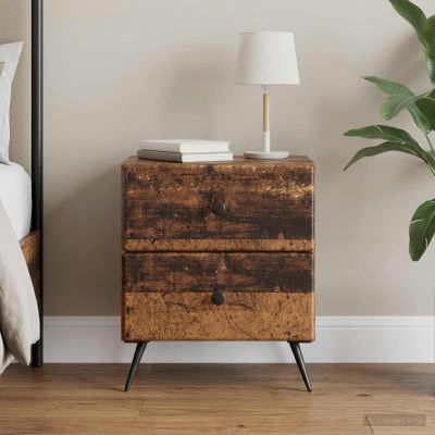 vidaXL Nočný stolík Staré drevo 43 x 34,5 x 47,5 cm Kompozitné drevo