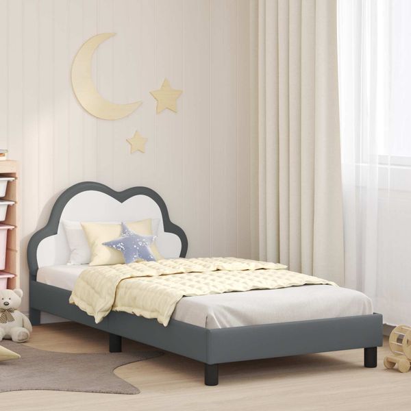 vidaXL Detský rám na posteľ s čelom Svetlosivá 80 x 200 cm PU