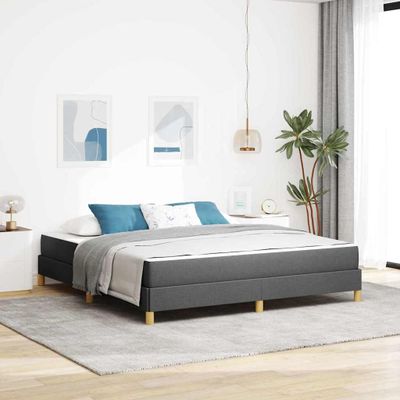 vidaXL Posteľ s pružinovým rámom Tmavo šedá 180 x 200 cm látka