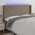 vidaXL Čelo postele s LED sivohnedé 163x16x118/128 cm látka