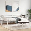 vidaXL Denná posteľ s matracom biela 90x190 cm masívna borovica