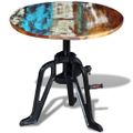 vidaXL Príručný stolík, recyklovaný masív, liatina 60x(42-63) cm