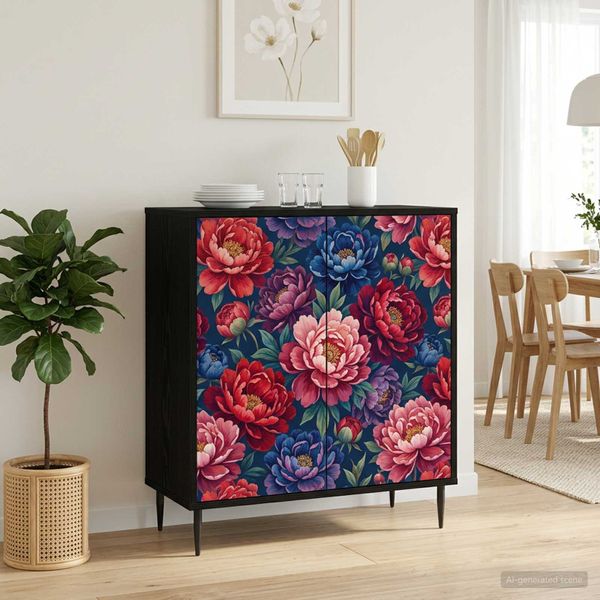 vidaXL Servírovacia skriňa AACHEN Čierny dub 69 x 33 x 76 cm