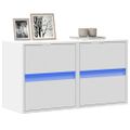 vidaXL TV nástenné skrinky s LED svetlami 2 ks biele 41x31x45 cm