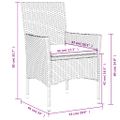 vidaXL 5-dielna záhradná jedálenská súprava+podložky, biela, polyratan