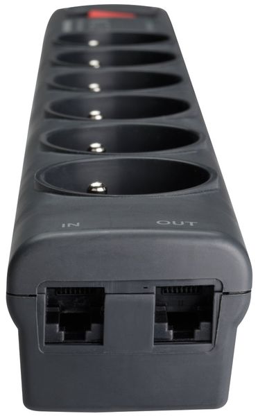 EATON přepěťová ochrana Protection Strip 6Tel@ FR, 6 zásuvek + telefon Prepetová ochrana, 6 zásuvek, Francie/Belgie, telefon, 10A, 250V, cerná