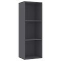 vidaXL Knižnica s 3 policami, sivá 40x30x114 cm, drevotrieska