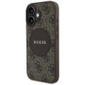 Guess HC MagSafe PU 4G Circle with Classic Logo case for iPhone 16 Brown