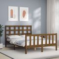 vidaXL Rám postele s čelom medovohnedý 140x190 cm masívne drevo