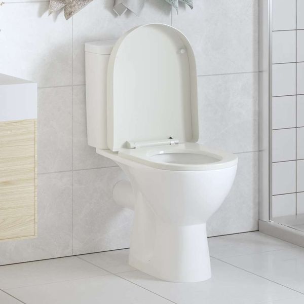 Biele WC sedadlo, pomalé sklápanie, štvorcové