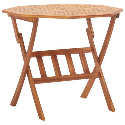 vidaXL Skladací záhradný stôl 90x75 cm, akáciový masív