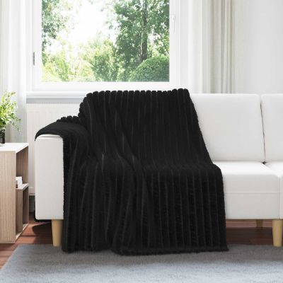 vidaXL Deka Čierna 200 x 150 cm Flís