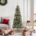 vidaXL Umelý vianočný stromček Zelená 150 cm PVC, plast a oceľ