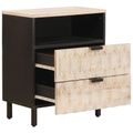 vidaXL Nočný stolík Biela 50 x 33 x 62 cm Masívne mango drevo