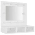 vidaXL Zrkadlová skrinka s LED biela 60x31,5x62 cm
