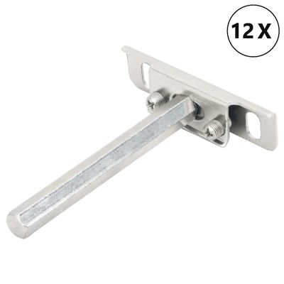 vidaXL Plávajúce konzoly na police 12 ks Neviditeľné Ø12x100 mm Uhlíková oceľ