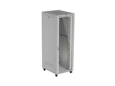19'' Voľne stojaca racková skriňa 47U 800X1000 sivé presklené dvere lcd lanberg (flat pack) V2