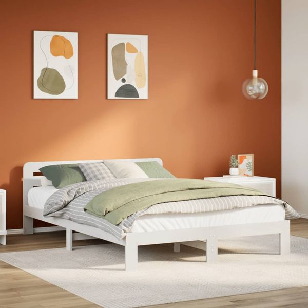 vidaXL Posteľ bez matraca biela 140x200 cm masívna borovica