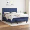 vidaXL Posteľný rám boxspring s matracom modrý 180x200 cm látka