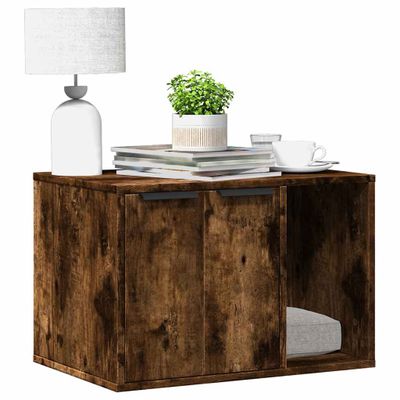 vidaXL Uzavretý box na stelivo, tmavý dub 60x40x40cm, kompozitné drevo