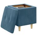 vidaXL Ottoman s Úložným Priestorom Modrá 40 x 40 x 45 cm Zamat