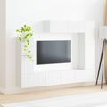 vidaXL Zostava TV skriniek Nástenný 5 pcs Biela Kompozitné drevo