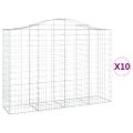vidaXL Oblúkové gabionové koše 10 ks 200x50x140/160 cm pozink. železo