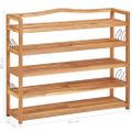 vidaXL Regál na topánky s 5 policami 95x26x80 cm masívne akáciové drevo