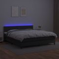 vidaXL Boxspring posteľ s matracom a LED čierna 160x200 cm umelá koža