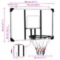 vidaXL Basketbalová doska priehľadná 106x69x3 cm polykarbonát