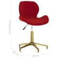 335046 vidaXL Swivel Dining Chair Wine Red Velvet