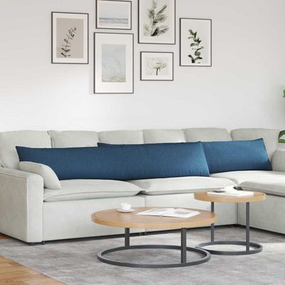 vidaXL Vankúše na pohovku 2 pcs Modrá 200 x 40 cm látka