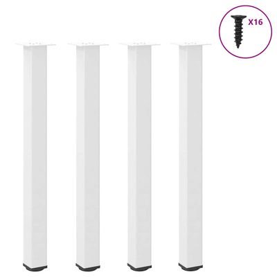 vidaXL Nohy barového stola 4 ks biele 90-92 cm oceľové