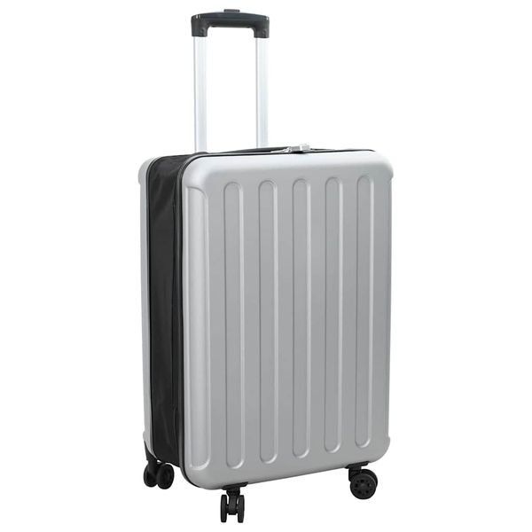 vidaXL Kufor so zámkom Strieborná 43 x 27 x 66 cm ABS plast