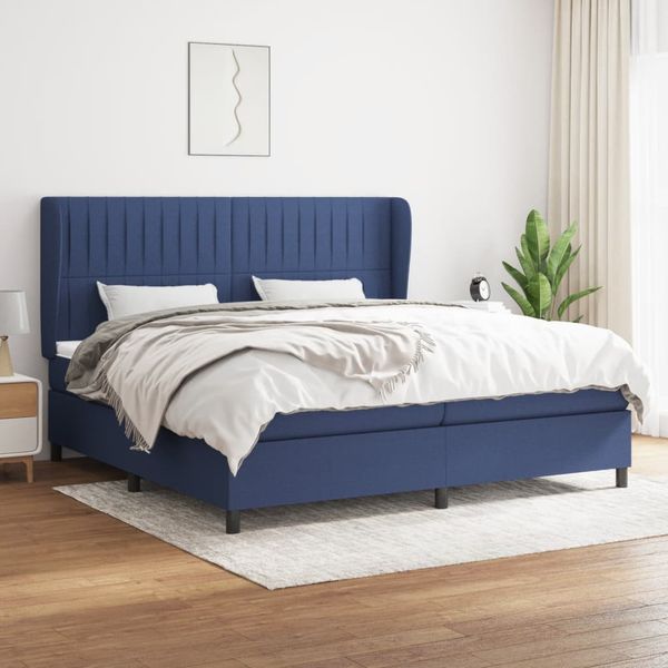 vidaXL Boxspring posteľ s matracom modrá 200x200 cm látka