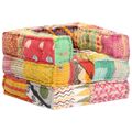vidaXL Modulárna taburetka, patchwork, látka