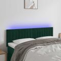 vidaXL Čelo postele s LED tmavozelené 144x5x78/88 cm zamat
