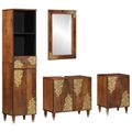 vidaXL Set kabinetov do kúpeľne 4 pcs Medová hnedá Masívne mango drevo