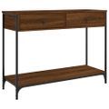 vidaXL Konzolový stolík hnedý dub 100x34,5x75 cm kompozitné drevo