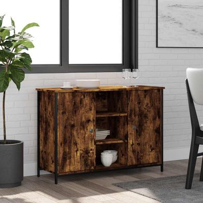 vidaXL Komoda dymový dub 100x35x70 cm kompozitné drevo