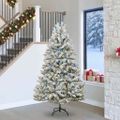 vidaXL Umelý Sklápací Vianočný Stromček 300 LED Zelená a biela 240 cm