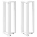 vidaXL Nohy konzolového stolíka v tvare T, 2 ks, biele, 25x28x(72-73) cm, oceľové