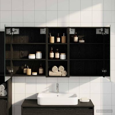 vidaXL Set kabinetov do kúpeľne s poličkou 3 pcs 130 x 14,5 x 70 cm