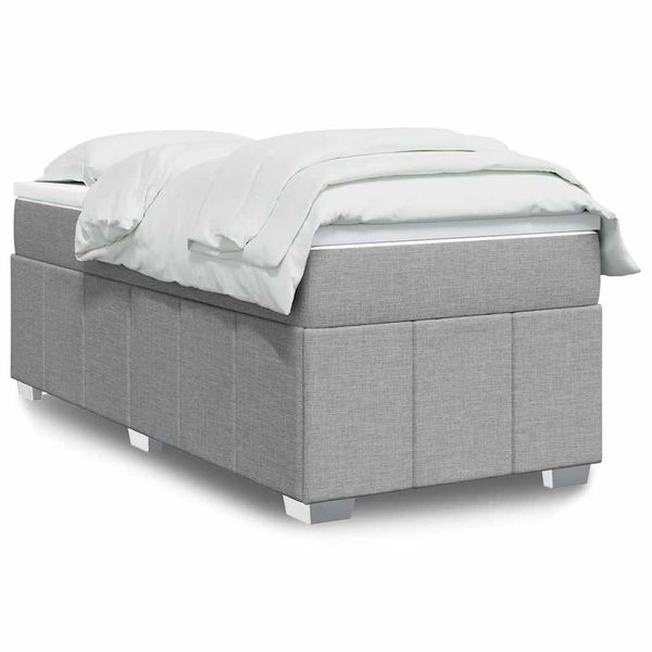 vidaXL Boxspring posteľ s matracom bledosivý 100x200 cm látka