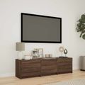 vidaXL TV skriňa s LED 140 x 34 x 40 cm Hnedý dub Konštruované drevo