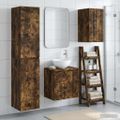vidaXL Sada kúpeľňového nábytku 3 ks Dymový dub 33 x 34,5 x 160 cm