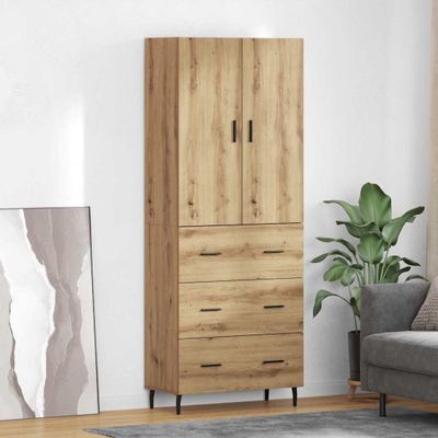 vidaXL Highboard 2 ks Remeselný dub 69,5 x 34 x 180 cm