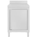 vidaXL Gastro pracovný stôl so skrinkou 60x60x96 cm nehrdzavejúca oceľ