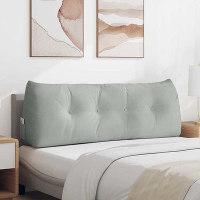 vidaXL Poduška na chrbát Svetlosivá 140 x 24 x 50 cm Zamat
